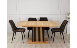 Обеденный комплект: стол раскладной TREND + 4 стула CHIC VELVET 