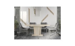 Стол кухонный раскладной AVALON_DL Дуб крафт серый / Латте 140(180)х80