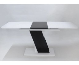 Стіл обідній Carvelo 140(180)x80 Біла Аляска / Чорний Уніколор