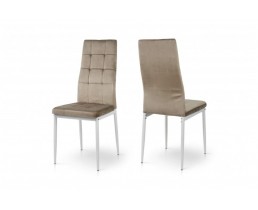 Стілець велюровий Айс білий/мокрий пісок