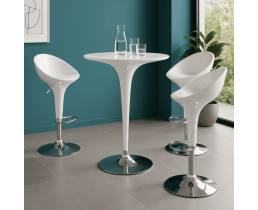 Барний стіл та стільці в наборі: Панама+Джоллі, білий