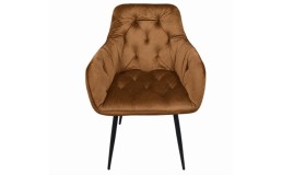 Стул с подлокотниками TABITI Perfect Home, черный каркас/Sic Velluto 30 Tobacco