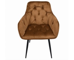 Стул с подлокотниками TABITI Perfect Home, черный каркас/Sic Velluto 30 Tobacco