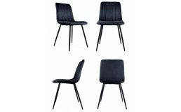 Стул велюровый PM-005 Perfect Home Україна, черный каркас/черный