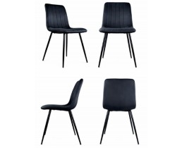 Стул велюровый PM-005 Perfect Home Україна, черный каркас/черный