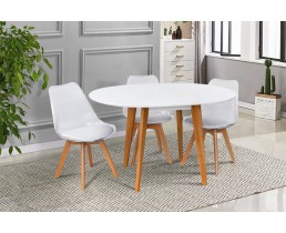 Обеденный комплект: стол раскладной Модерн + 4 стула Тейде (натуральный/белый)