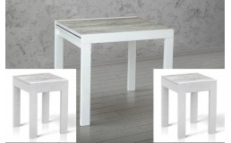 Кухонный комплект Слайдер: стол+4 табурета белый/урбан лайт
