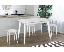 Набір кухонний Модерн білий: Розкладний стіл + 4 таберута