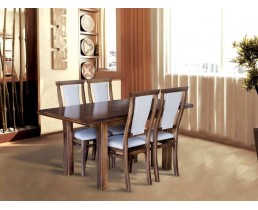Стол и стулья для кухни из дерева: Стол Петрос + стул Чумак темный орех