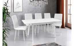 Комплект обідній білий: стіл Етна + 4 стільці Трініті