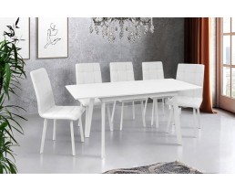 Комплект обідній білий: стіл Етна + 4 стільці Трініті