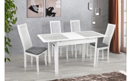 Кухонний комплект білого кольору: стільці Жасмін та стіл Делі