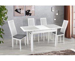 Кухонный комплект белого цвета: стулья Жасмин и стол Дели