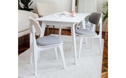 Обідній комплект білого кольору: стілець Лула та стіл Карат