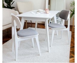 Обідній комплект білого кольору: стілець Лула та стіл Карат