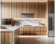 Популярны ли кухни с фасадами из шпона в 2024 году?