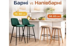 Барні чи Напівбарні стільці: що краще обрати для кухні?