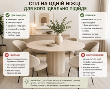 Для кого ідеально підійде стіл на одній ніжці