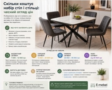 Сколько стоит стол и стулья: честный обзор цен