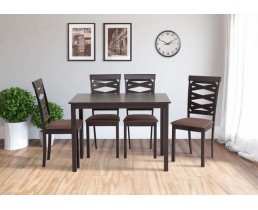 Обеденный комплект Бруклин (венге-шоколад) стол+4 стула (Микс-Мебель) 