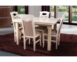Обеденный комплект Европа+Милан раскладной стол+4 стула (слоновая кость) 