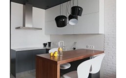Угловая кухня без ручек в Smart квартиру.