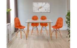 Обеденный комплект стол Джангл Glass+4 стула Джастин (Микс-Мебель)