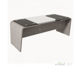 Стол руководителя стекло AT-102 (2075х800х760) Венге серый/графит