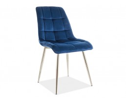 Стул CHIC VELVET хром каркас / синий BLUVEL 86