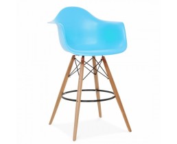 Стілець хокер високий блакитний Тауер Вуд Eames