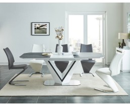 Стол обеденный Valerio Ceramic 160(220)X90 Серый/Белый