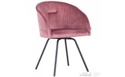 Кресло поворотное Sacramento черный/велюр розовый антик