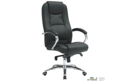 Крісло Mustang-Ch хром НВ, механізм MB, шкірозамінник чорний
