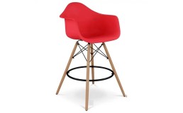 Стул барный высокий красный Тауэр Вуд Eames