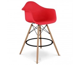 Стул барный высокий красный Тауэр Вуд Eames