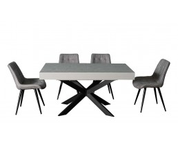 Комплект стол Хантер серый и стулья Купер серый 