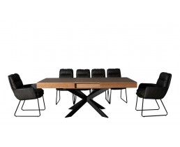 Комплект стол Хантер дуб и стулья Гордон с подлокотниками