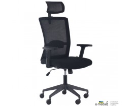Кресло Uran Black HR сиденье Нест-01 черная/спинка Сетка SL-00 черная