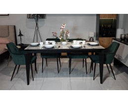 Комплект стол Палацо белый и стулья Вилсон зеленый 