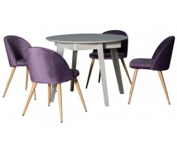 Комплект стол Марс серый и стулья Паркер фиолетовый 