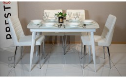 Комплект стіл Твіст білий та стільці Арно білий 