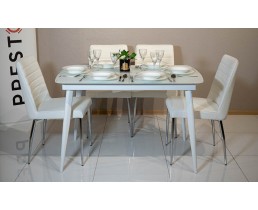 Комплект стіл Твіст білий та стільці Арно білий 