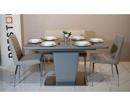 Комплект стол Паскаль серый и стулья Арно крем