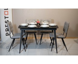 Комплект стіл Твіст сірий та стільці Монтана світло-сірий 