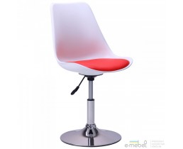 Барний стілець Aster chrome білий+червоний