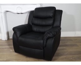 Черное кресло реклайнер для SPA салона (Эко кожа)
