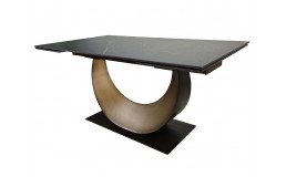 Стіл AMELIA CERAMIC 160(240)*90 стіл чорний мат/бронзовий