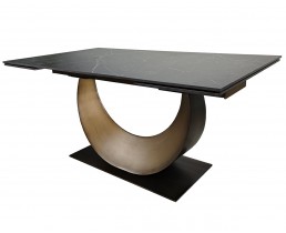 Стол AMELIA CERAMIC 160(240)*90 стол черный мат/бронзовый