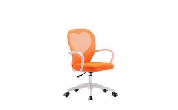 Кресло поворотное STACEY оранжевое/белый каркас