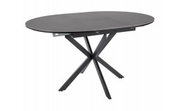 Стол GASTON CERAMIC 100(135)×100 серый/черный